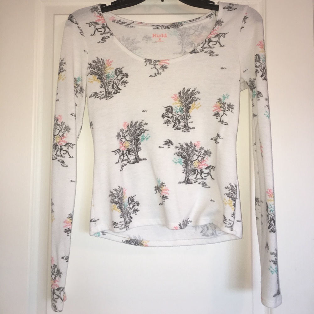 Mudd Unicorn White Sweater